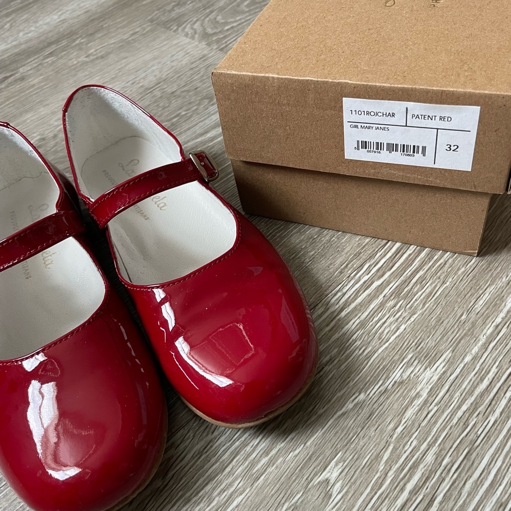 La Coqueta Red Patent Leather Mary Jane Shoes